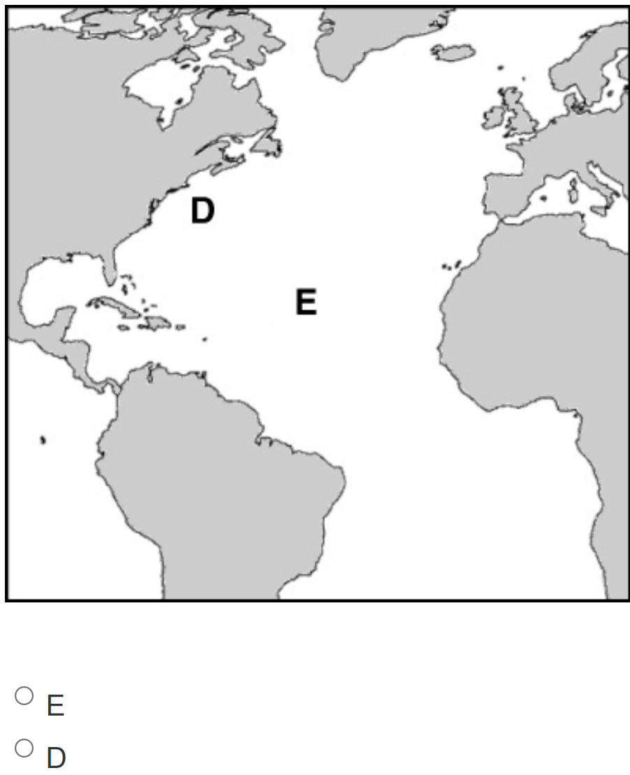 Solved A map of the Atlantic Ocean is below. There is a | Chegg.com