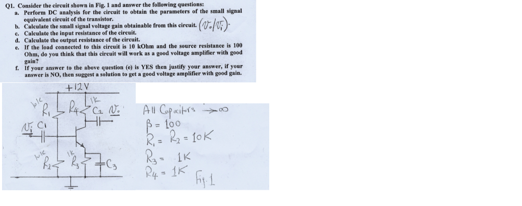 Solved Q1. Consider the circuit shown in Fig. 1 and answer | Chegg.com