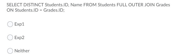 Solved Consider The Following Two Tables Where Grades.ID Is | Chegg.com