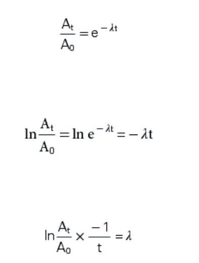 Solved At A. - At II - at At In- Ao = In e-t=-2t ex- =λ In | Chegg.com