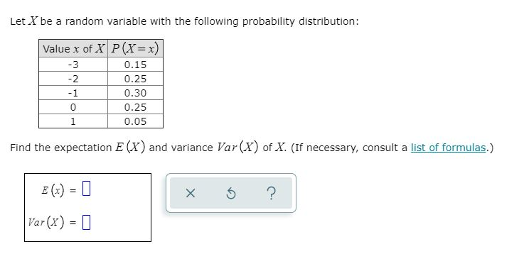Solved Let X be a random variable with the following | Chegg.com