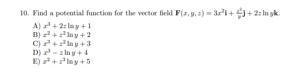 Solved Find a potential function for the vector field F(x, | Chegg.com