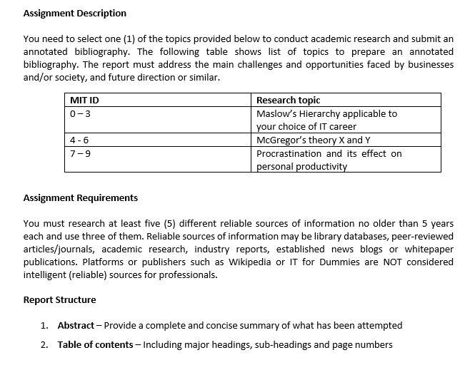 assignment on topic