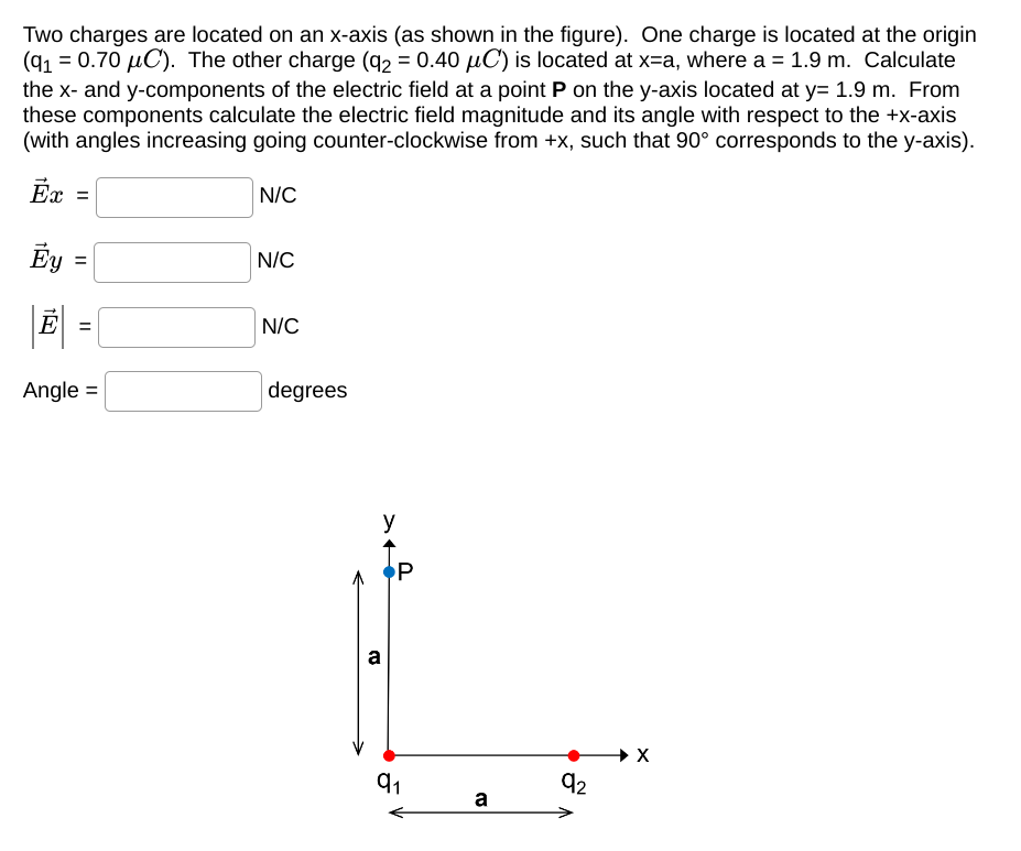 Solved Two charges are located on an x-axis (as shown in the | Chegg.com