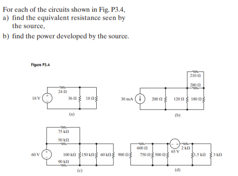 Solved For each of the circuits shown in Fig. P3.4, a) find | Chegg.com