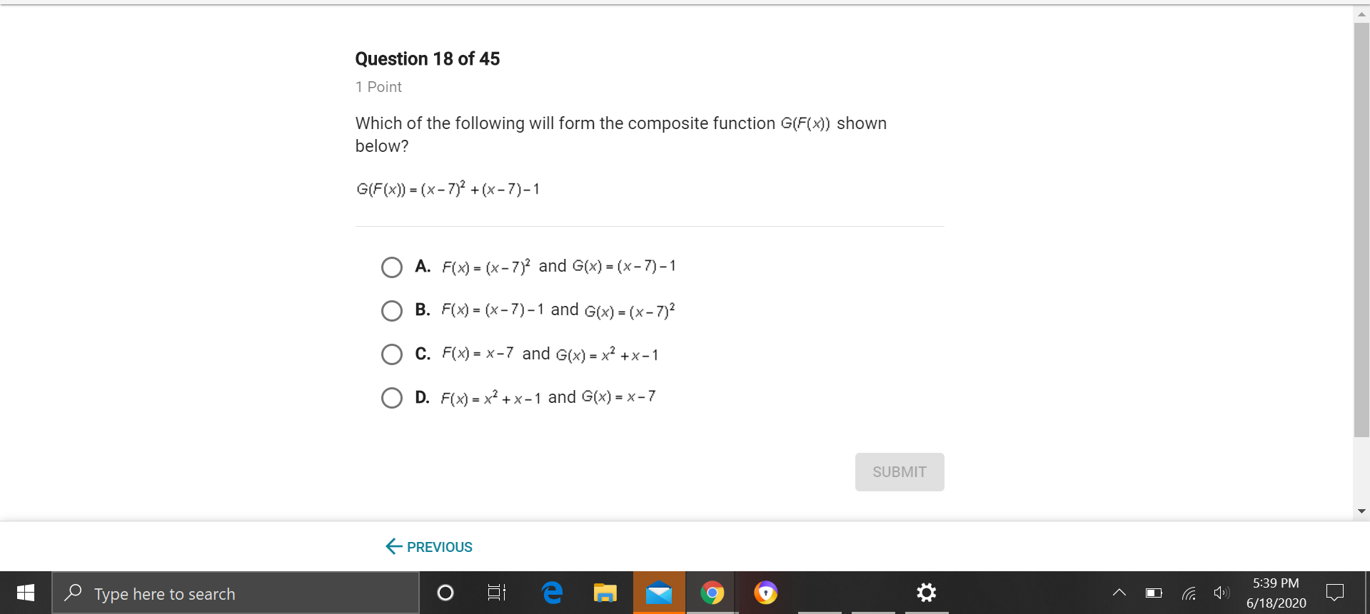 Solved Question 18 Of 45 1 Point Which Of The Following W Chegg Com