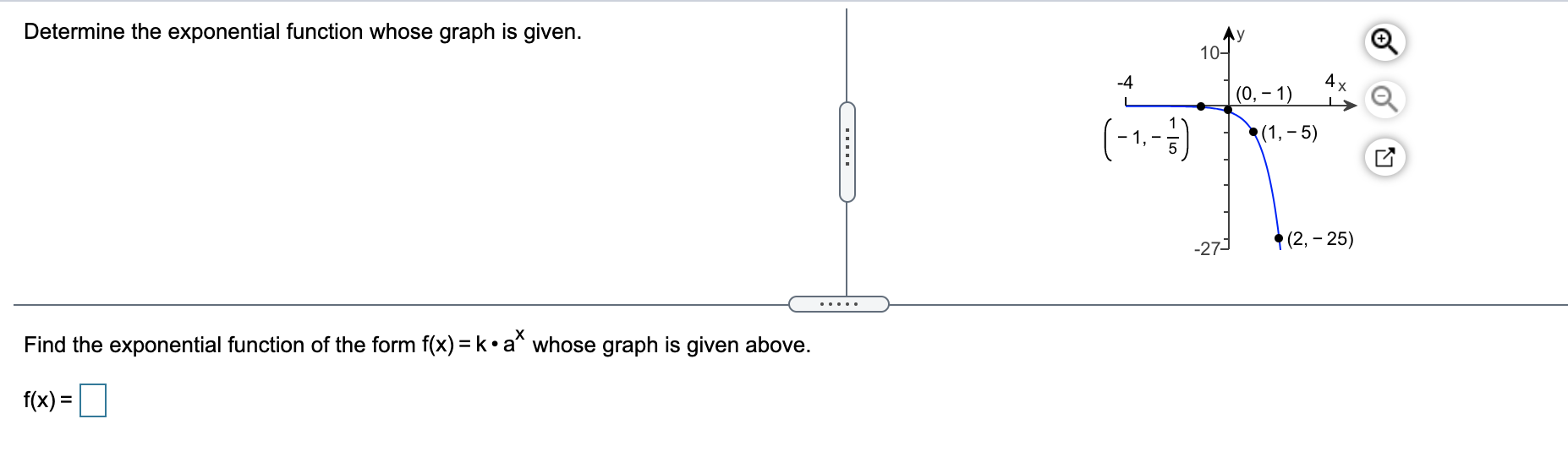 Solved Determine the exponential function whose graph is | Chegg.com