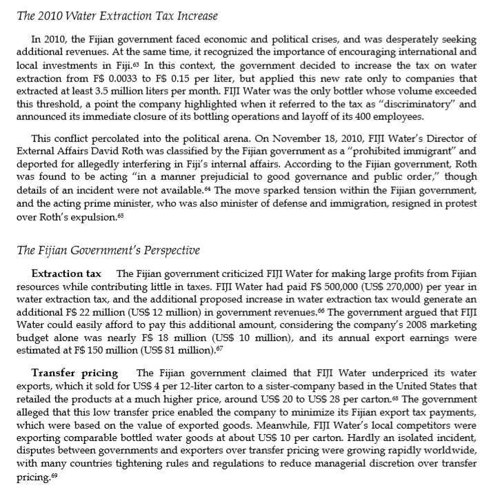 Solved What are FIJI Water's Sources of power? What are the