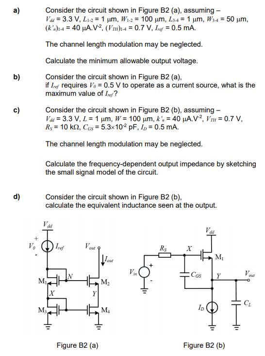 Solved a) Consider the circuit shown in Figure B2 (a), | Chegg.com