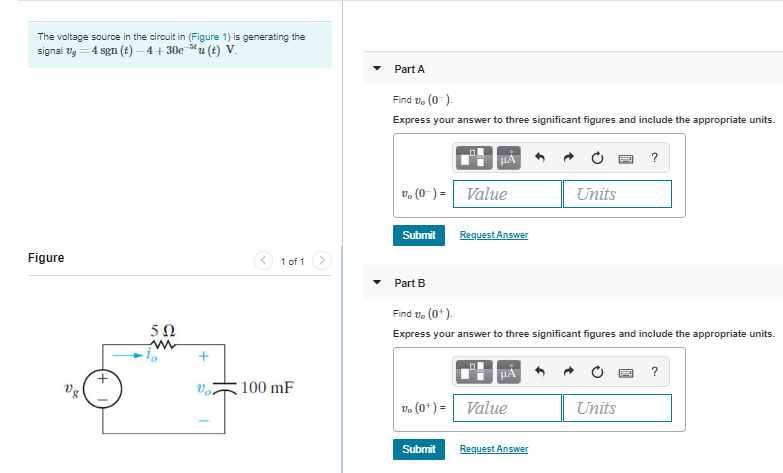 Solved The voltage source in the circuit in (Figure 1) is | Chegg.com