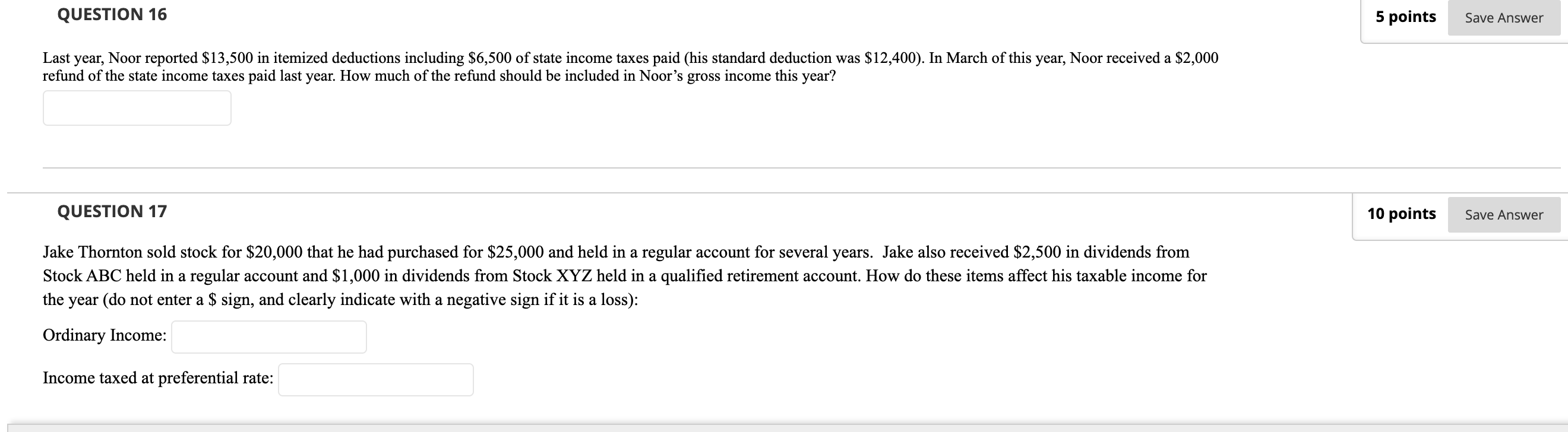 Solved QUESTION 16 5 points Save Answer Last year, Noor | Chegg.com