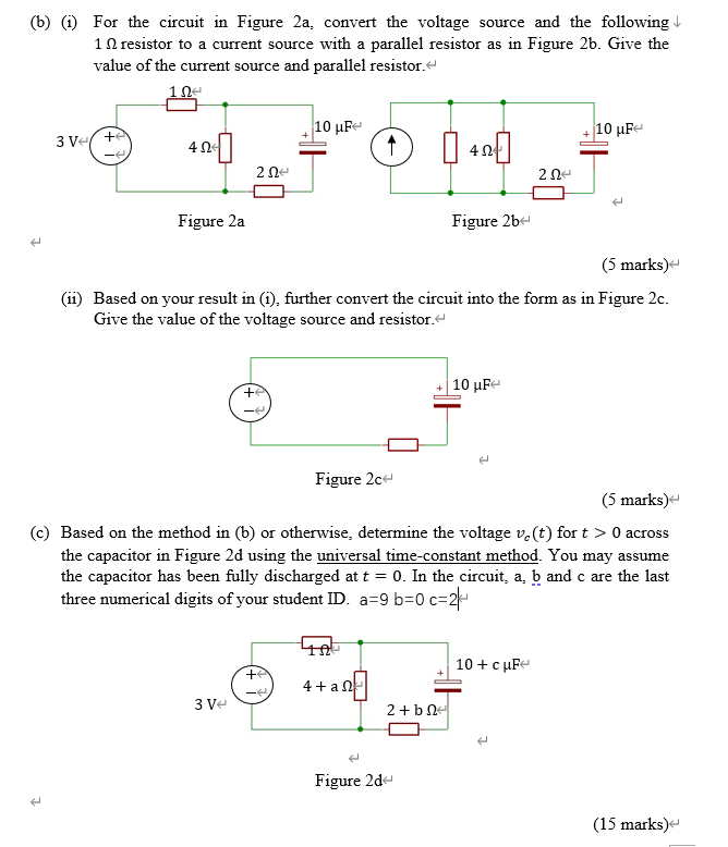 Solved (b) (i) For The Circuit In Figure 2a, Convert The | Chegg.com