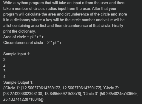 Solved Write a python program that will take an input n from | Chegg.com