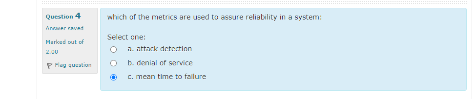 Solved Question 1 Answer saved Marked out of 2.00 P Flag | Chegg.com