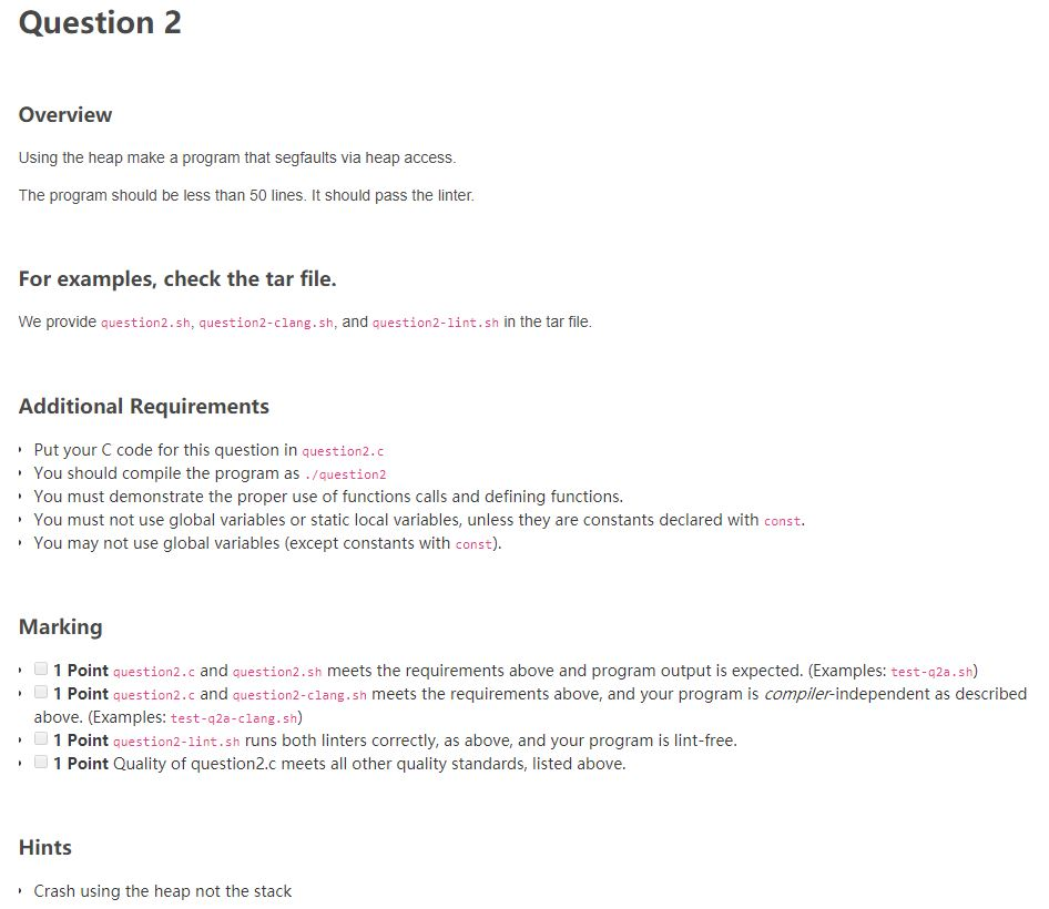 Solved Question 2 Overview Using the heap make a program | Chegg.com