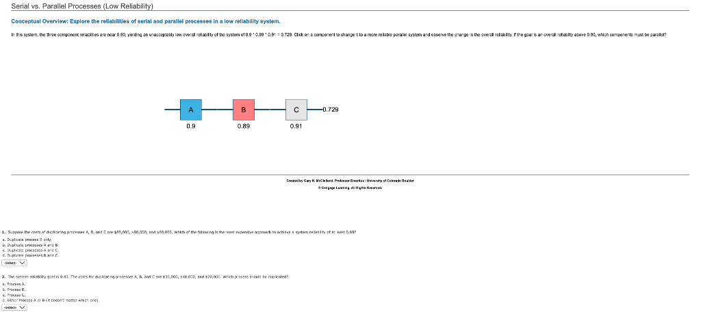 Solved Serial vs. Parallel Processes (Low Reliability) | Chegg.com