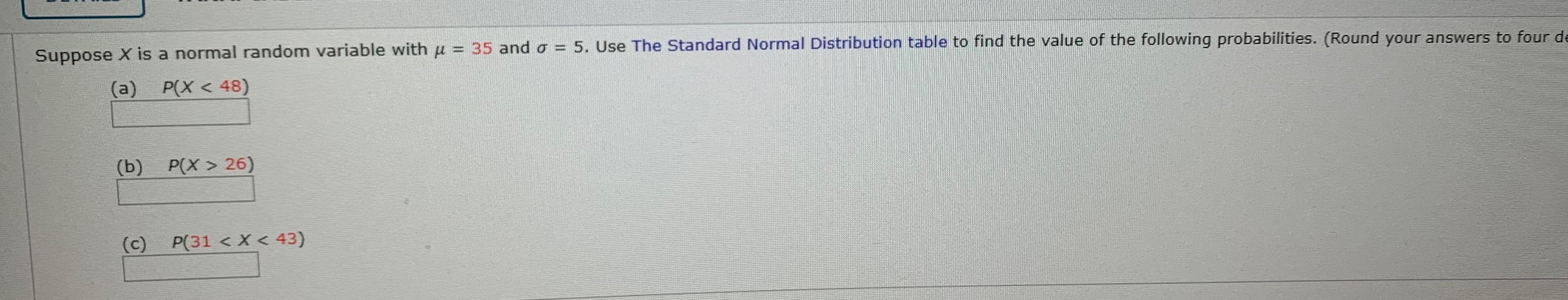 Solved Suppose X is a normal random variable with u = 35 and | Chegg.com