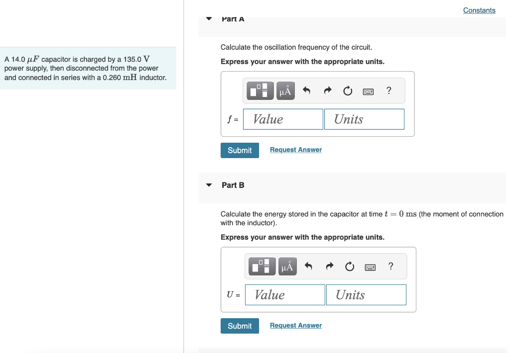 Solved Calculate the oscillation frequency of the circuit. A | Chegg.com