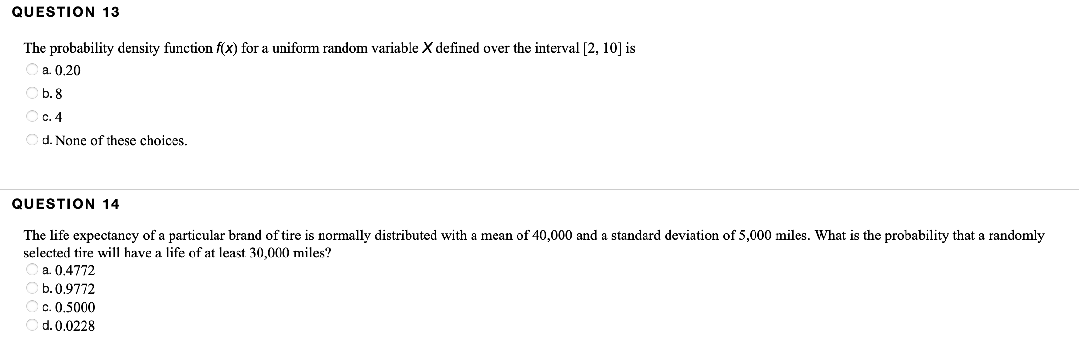 Solved QUESTION 13 The probability density function f(x) for | Chegg.com