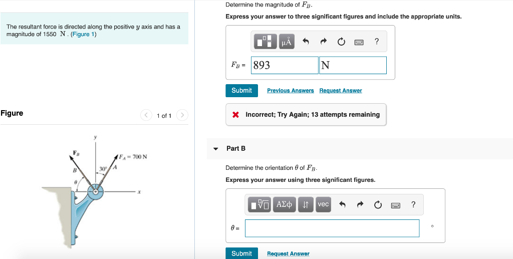 Solved Determine The Magnitude Of FB. Express Your Answer To | Chegg.com