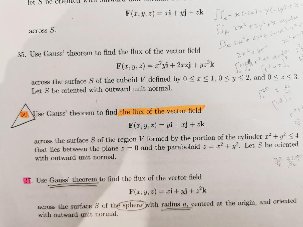 Solved Let S Be Oriene F X Y Z Xi Yj Zk Sm X Chegg Com