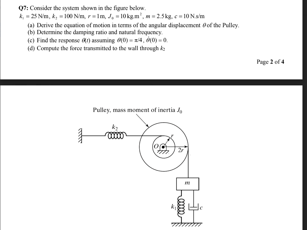 Solved Q7: Consider the system shown in the figure below. | Chegg.com