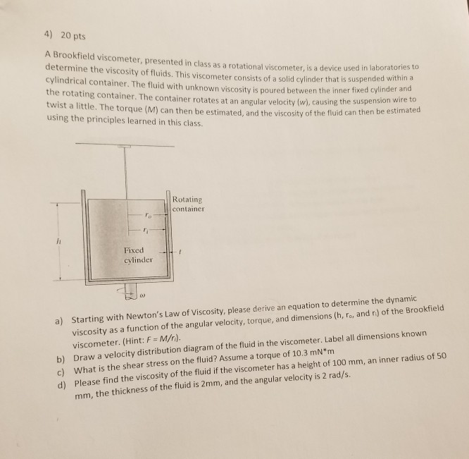 Solved 4) 20 pts A Brookfield presented in class
