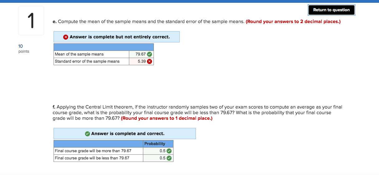 Solved Return to question e. Compute the mean of the sample | Chegg.com
