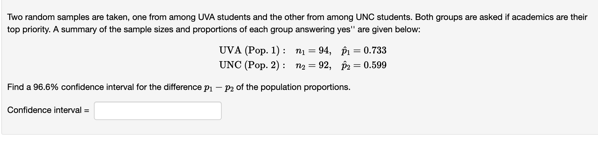 Solved Two random samples are taken, with each group asked | Chegg.com