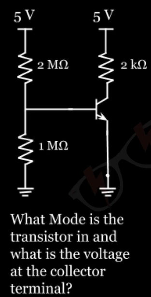 Solved What Mode is the transistor in and what is the | Chegg.com