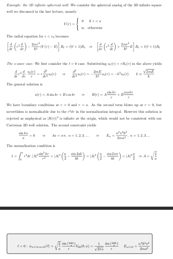 Solved 1. The Finite Spherical Square Well: A particle of | Chegg.com