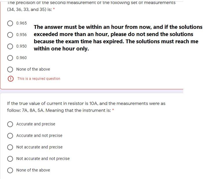 Solved The precision of the secona measurement of the | Chegg.com
