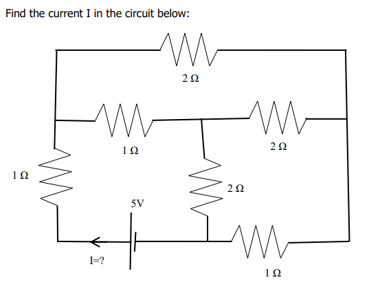 Solved Find the current I in the circuit below: | Chegg.com