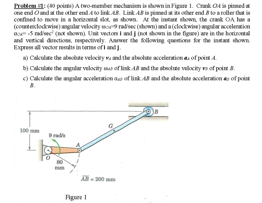 Solved Problem \1 (40 points) A twomember mechanism is