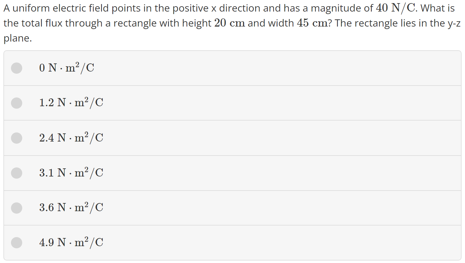 Solved A uniform electric field points in the positive x | Chegg.com