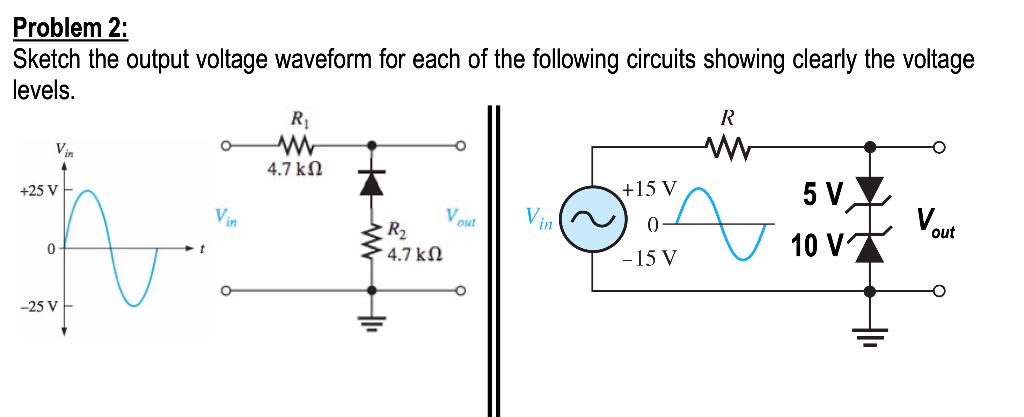 Solved Problem 2: Sketch the output voltage waveform for | Chegg.com