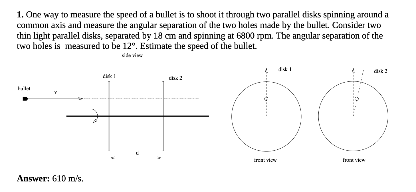 Solved 1. One way to measure the speed of a bullet is to