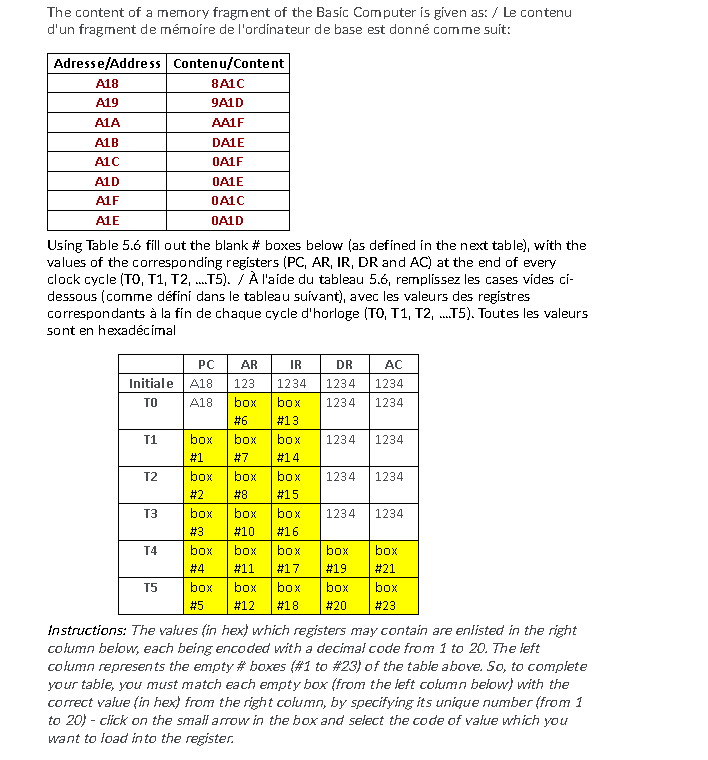 Solved The content of a memory fragment of the Basic | Chegg.com