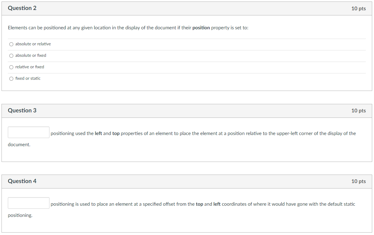 Solved Question 2 10 Pts Elements Can Be Positioned At Any | Chegg.com