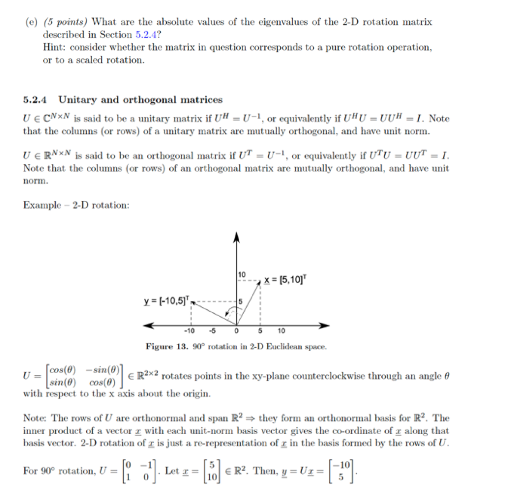Solved (e) (5 points) What are the absolute values of the | Chegg.com