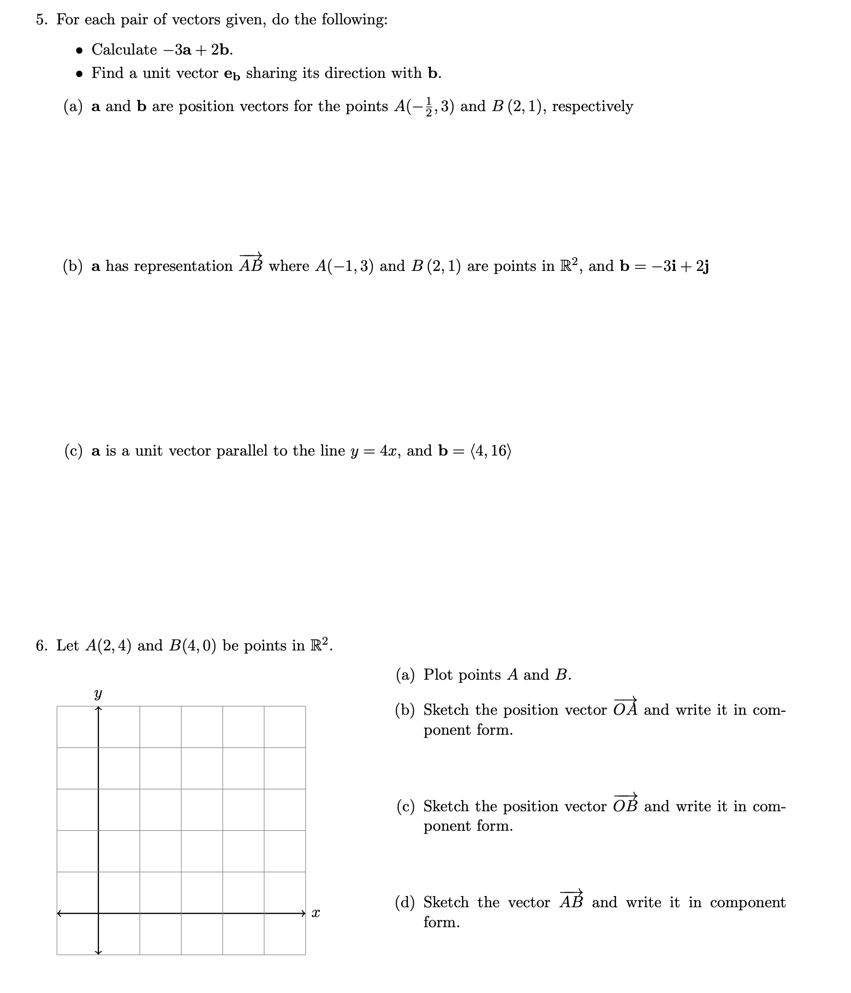 Solved Calculate -3a+2b.Find a unit vector eb ﻿sharing its | Chegg.com
