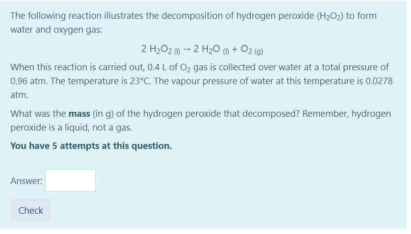 decomposition reaction of water