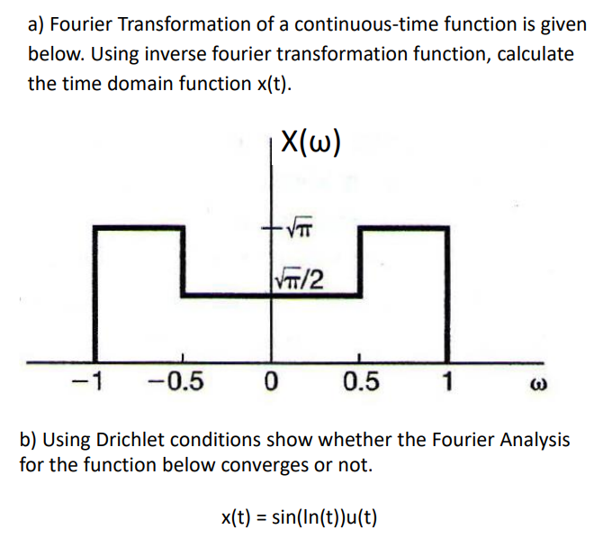 Solved a) Fourier Transformation of a continuous-time | Chegg.com