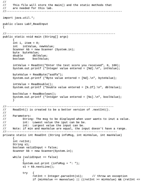 Solved Create methods that are simialr to .nextInt(), | Chegg.com