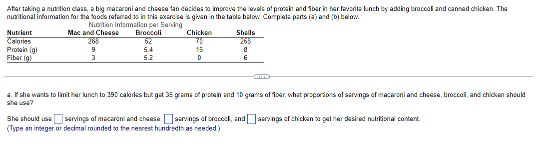 Solved After taking a nutrition class, a big macaroni and | Chegg.com