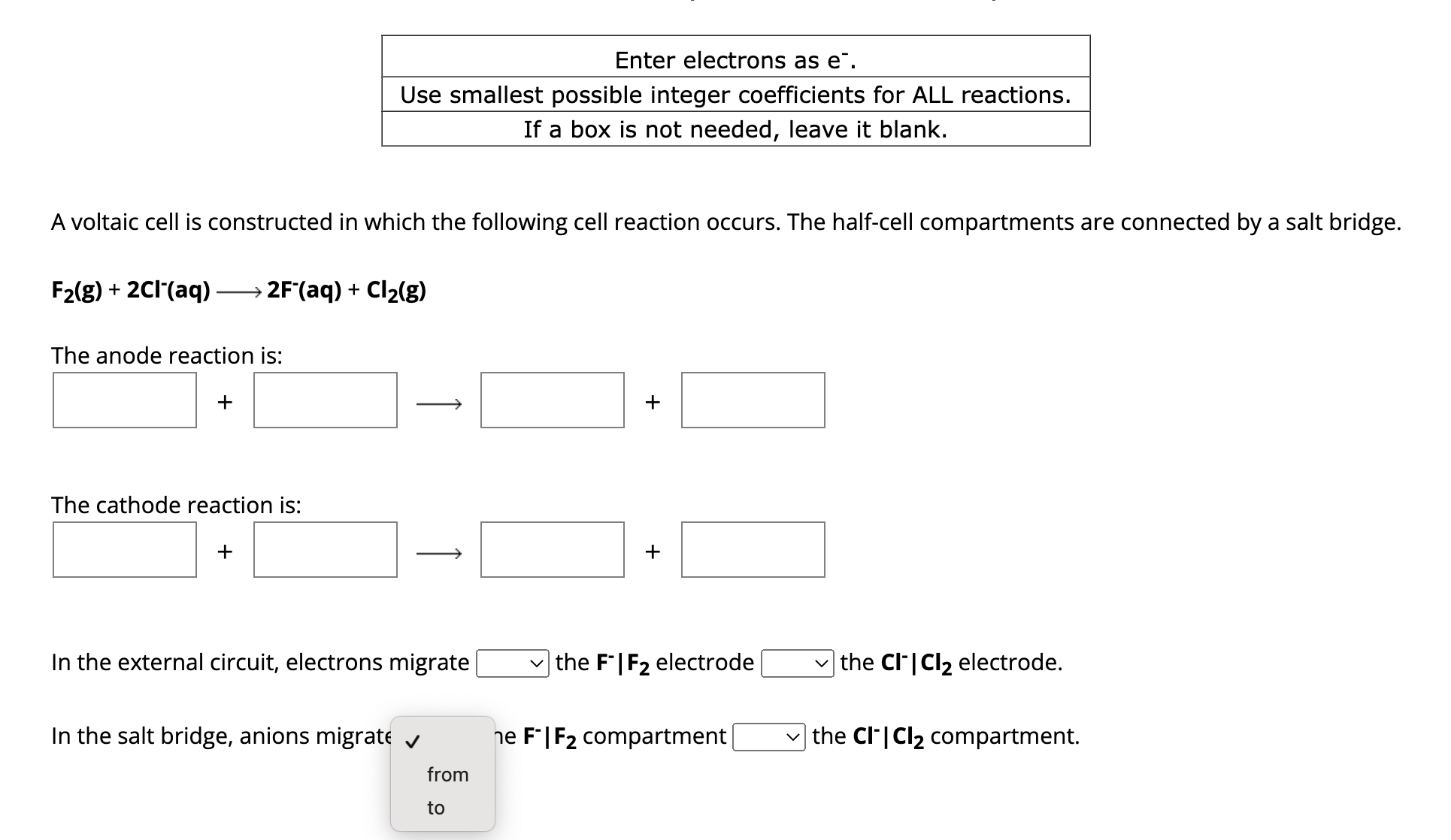 Solved A voltaic cell is constructed in which the following | Chegg.com
