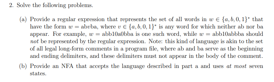 Solved 2. Solve The Following Problems. (a) Provide A 