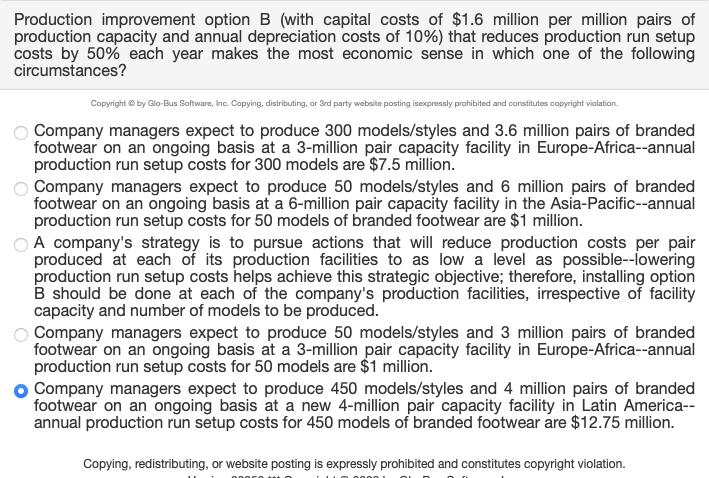 Solved Production Improvement Option B (with Capital Costs | Chegg.com