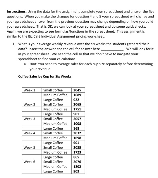 Solved Instructions: Using the data for the assignment | Chegg.com