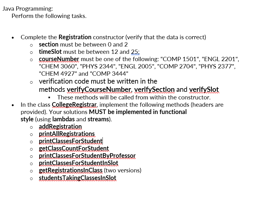 Solved Java Programming: Perform the following tasks. | Chegg.com